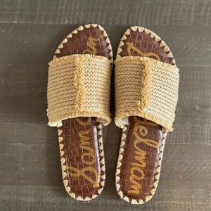 Sam Edelman Natural Straw Slides Womens Size 8.5
